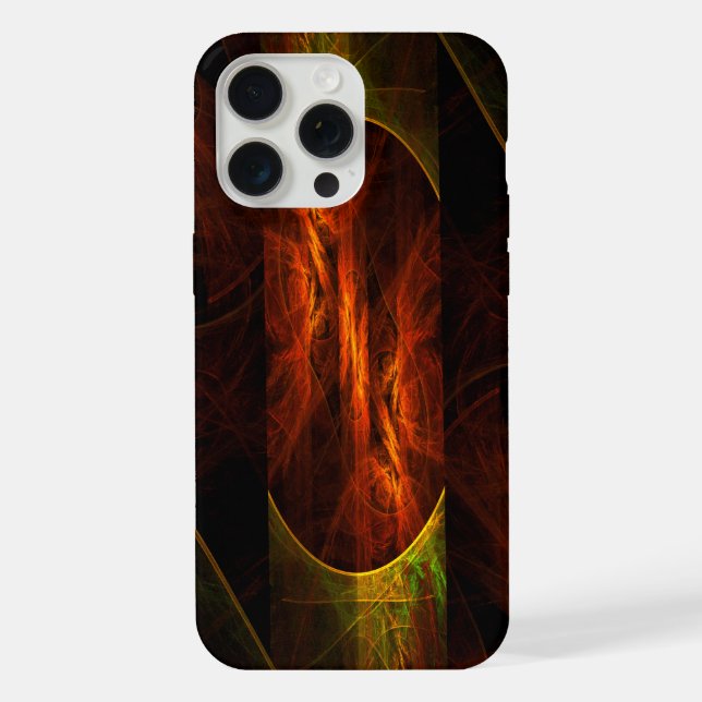 Coque iPhone Art fractal abstrait moderne Jungle Mystique (Verso)