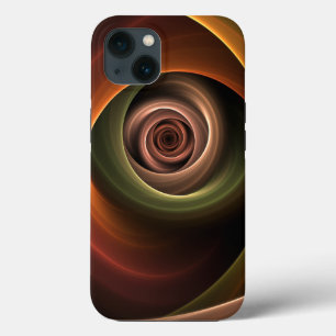 Etui iPhone 13 Art fractal moderne couleurs chaudes abstrait en s