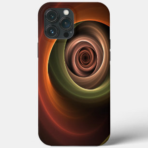 Etui iPhone 13 Pro Max Art fractal moderne couleurs chaudes abstrait en s