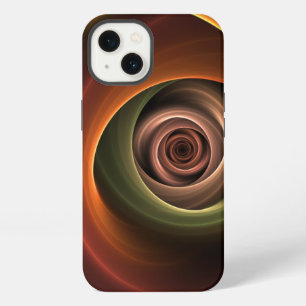 Etui iPhone 13 Art fractal moderne couleurs chaudes abstrait en s