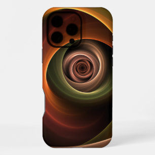 Coque iPhone 16 Pro Max Art fractal moderne couleurs chaudes abstrait en s