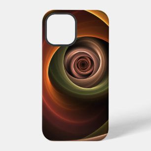 Coque iPhone 12 Pro Art fractal moderne couleurs chaudes abstrait en s