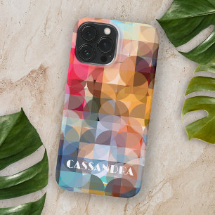 Coque iPhone 16 Pro Max Art géométrique abstrait rétro personnalisé et col