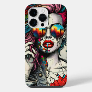 Coque Pour Pour iPhone 14 Pro Max Art Grunge   Femme Abstraite Fracturée