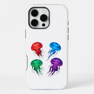 Coque iPhone 16 Pro Max Art Jellyfish brillant coloré