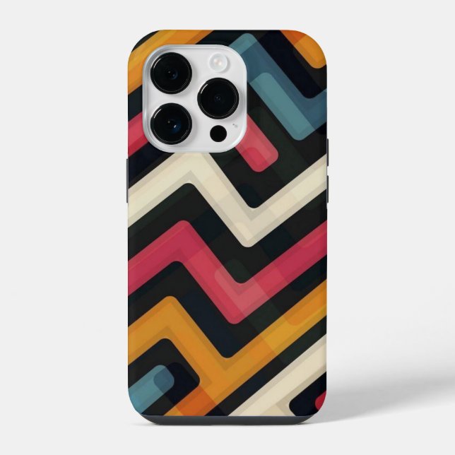 Coque iPhone art linéaire abstrait (Verso)