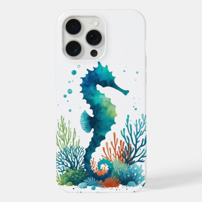Coque iPhone art marin/de plage/côtier hippique (Verso)