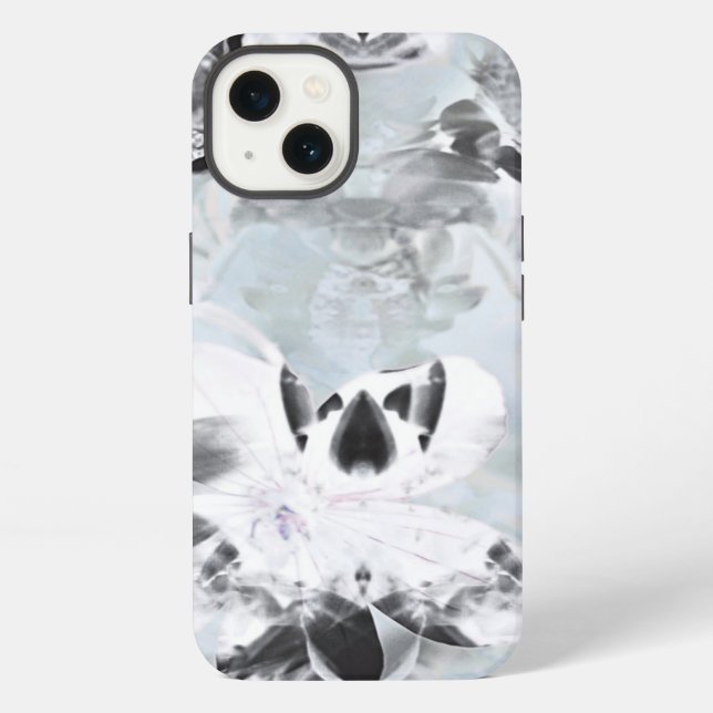 Coque iPhone Art moderne abstrait noir et blanc (Verso)