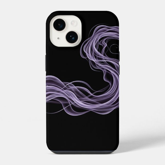 Coque iPhone Art mural abstrait violet de fumée - Ethéré (Verso)