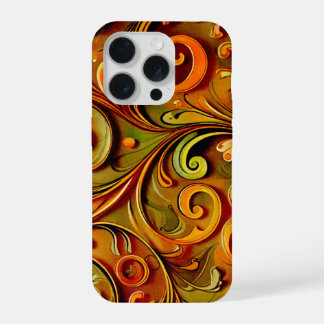 Coque iPhone 15 Pro Art Nouveau floral design 
