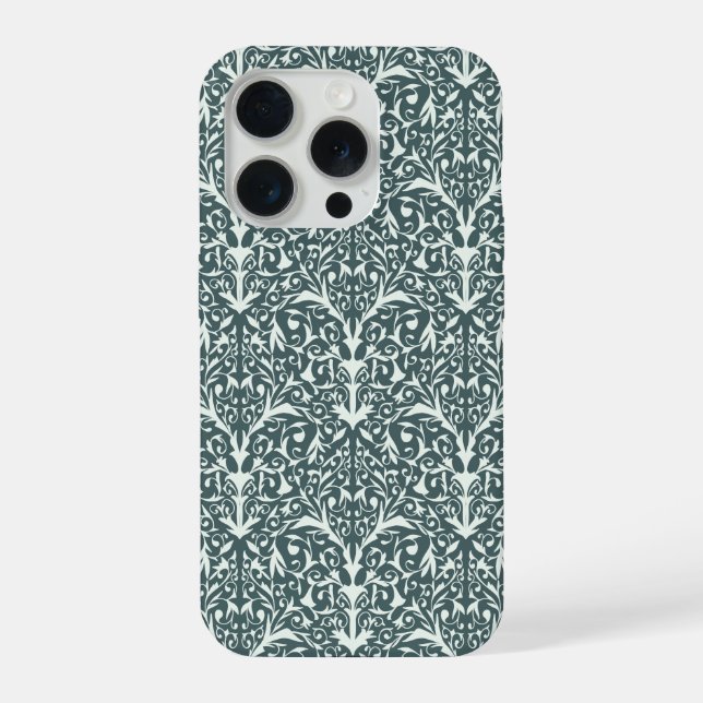 Coque iPhone Art Nouveau Inspired Florals IPhone Case - Green (Verso)