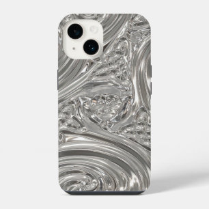 Coque Pour iPhone 14 Art nouveau victorien élégant en argent gravé