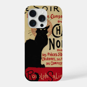 Coque iPhone 15 Pro Art Nouveau vintage, Ce Soir Conversation Noir Cha