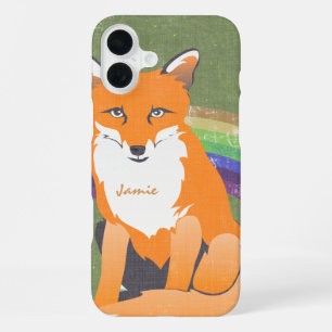 Coque iPhone 16 Plus Art Retro Fox Monogram Orange Rétro iphone 5