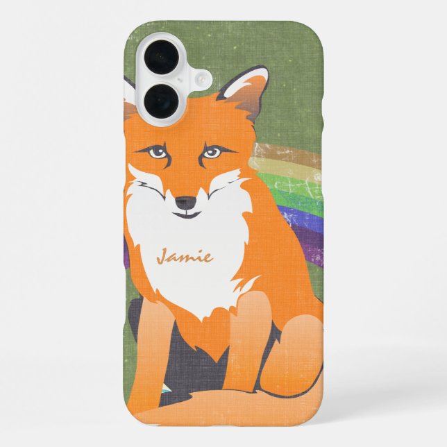 Coque iPhone Art Retro Fox Monogram Orange Rétro iphone 5 (Verso)