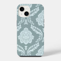 Art Rococo Damassé I Bleu Canard+Turquoise