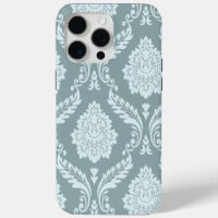 Art Rococo Damassé I Bleu Canard+Turquoise