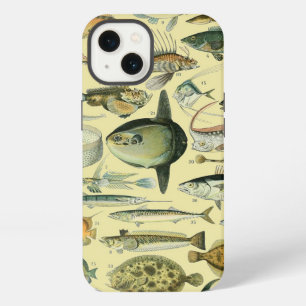 Etui iPhone 13 Art scientifique de pêche de poissons vintage