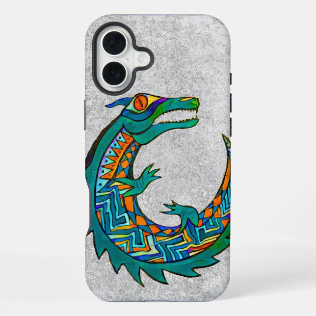 Coque iPhone Art Tribal d'Alligator (Verso)