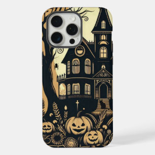 Coque iPhone 15 Pro Max Art vintage joyeux Halloween