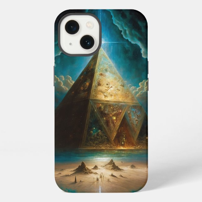 Coque iPhone Art visionnaire de la pyramide mystique (Verso)
