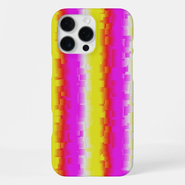 Coque iPhone Artdeco rose Jaune Artdeco Arc-en-ciel rayures (Verso)