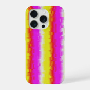 Coque iPhone 15 Pro Artdeco rose Jaune Artdeco Arc-en-ciel rayures