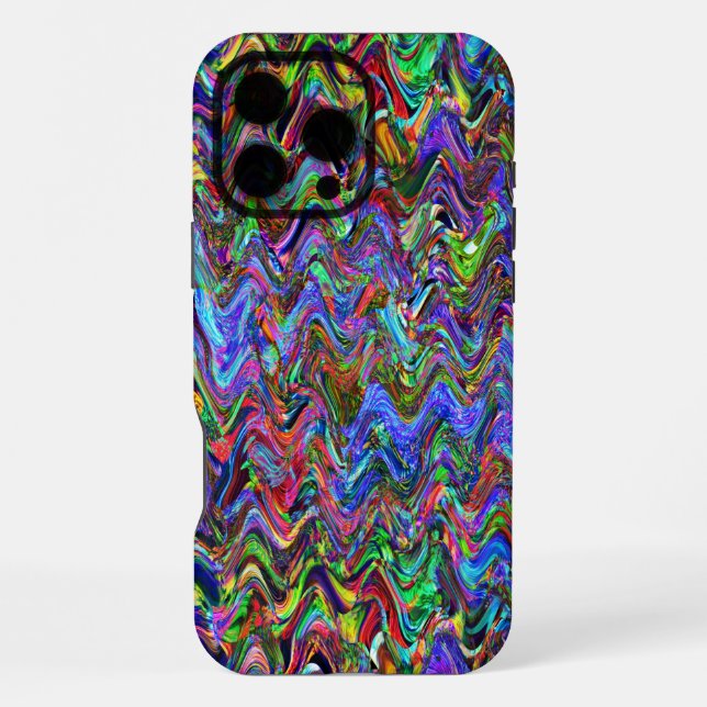 Coque iPhone Artiste Zigzag Débordant de Couleurs (Verso)
