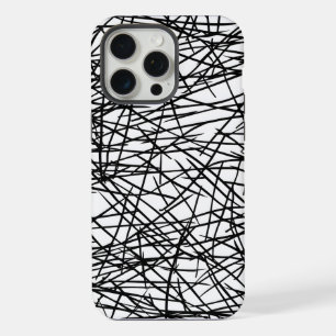 Coque iPhone 15 Pro Max Artistic Chaotic Line Scribble Design 🎨