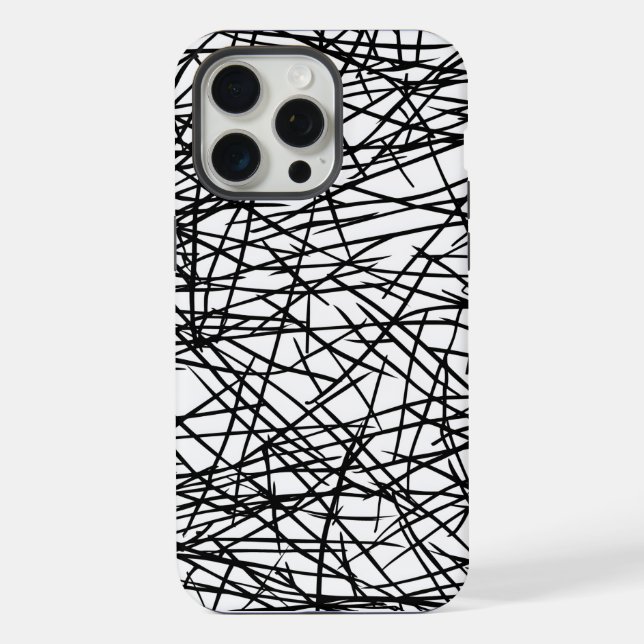 Coque iPhone Artistic Chaotic Line Scribble Design 🎨 (Verso)