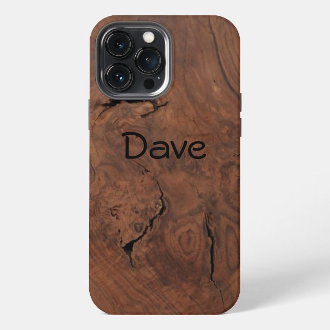 Coque iPhone Aspect bois de noyer foncé (Verso)