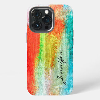 Etui iPhone 13 Pro Aspect Bois Moderne Coloré #2