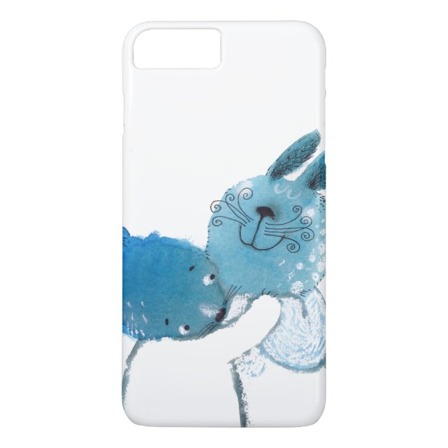 coque iphone assez bleu de lapins (Dos)