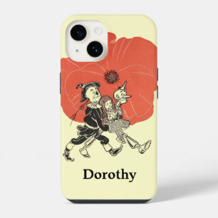 Coque Pour iPhone 14 Assistant vintage de Oz, Dorothy avec Fleurs de Pa