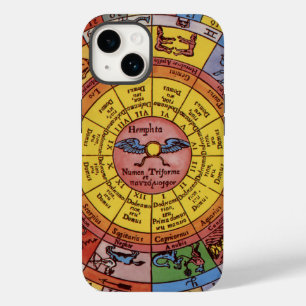 Coque Pour iPhone 14 Astrologie vintage, Roue de Zodiac céleste antique