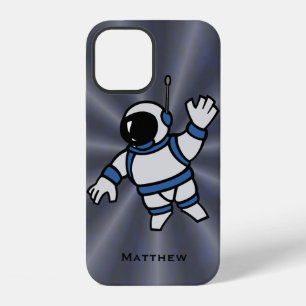 Coque iPhone 12 Astronaut personnalisé avec des accents bleus dans
