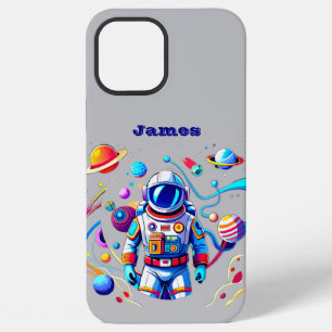 Coque iPhone 12 Pro Max Astronaute Coloré et Univers en Couleurs Intenses
