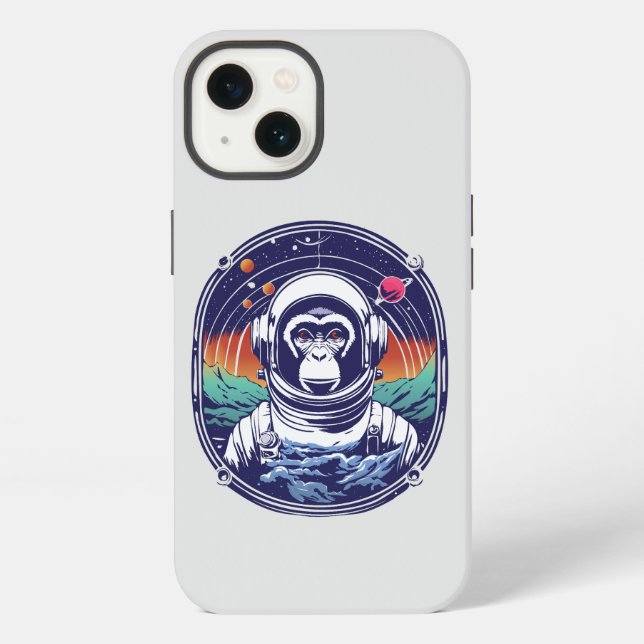 Coque iPhone Astronaute du singe spatial (Verso)