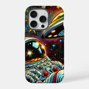 Coque iPhone 15 Pro Astronaute flottant dans l'espace avec une œuvre d
