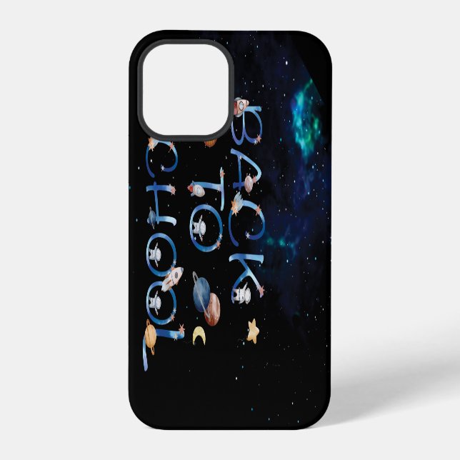 Coque iPhone Astronautes Planètes Espace, retour à l'école (Verso)