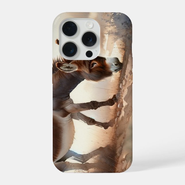Coque iPhone Atlas Donkey AREF409 - Watercolor (Verso)