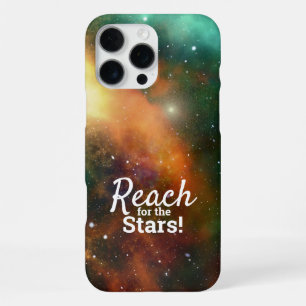 Coque iPhone 16 Pro Max Atteindre les étoiles Citation Typographie Espace