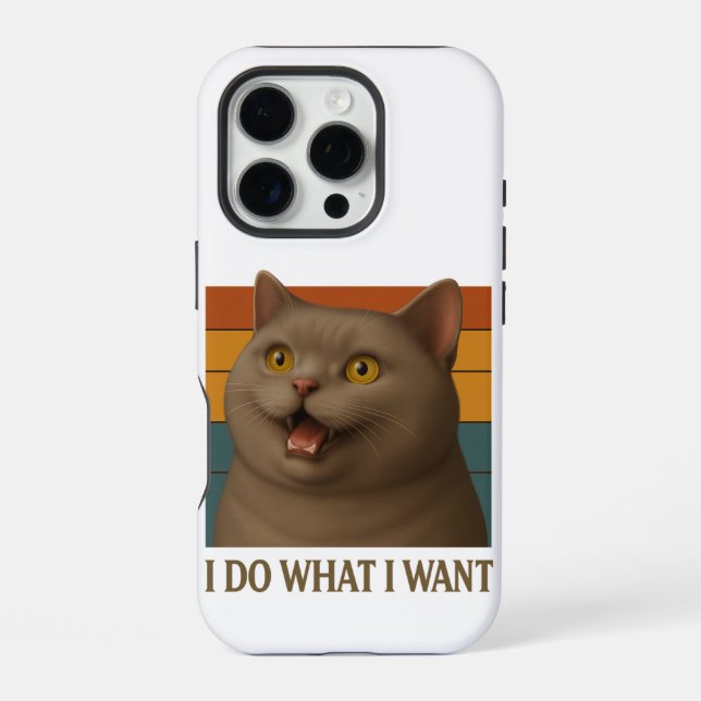 Coque iPhone Attitude de chat rétro (Verso)