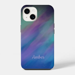 Coque Pour iPhone 14 Aurore Boréale Lumières du Nord Nuit Personnalisée