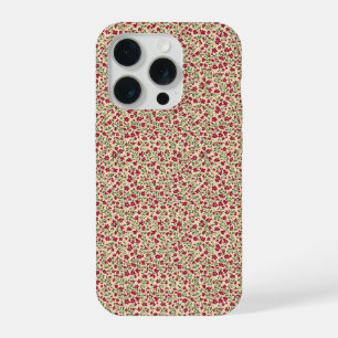 Coque iPhone 15 Pro Authentique motif floral burgundy atténué des anné