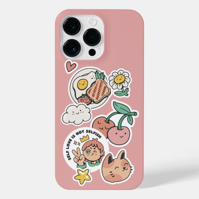 COQUE iPhone AUTO-AMOUR STICKERS AUTO-AMOUR N'EST PAS SELFISTE (Verso)
