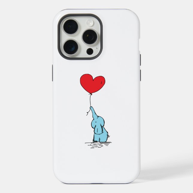 Coque iPhone autocollant à l'éléphant mignon, couverture de cai (Verso)