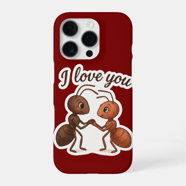 Coque iPhone Autocollant d'amour de fourmi mignon – Conception  (Verso)