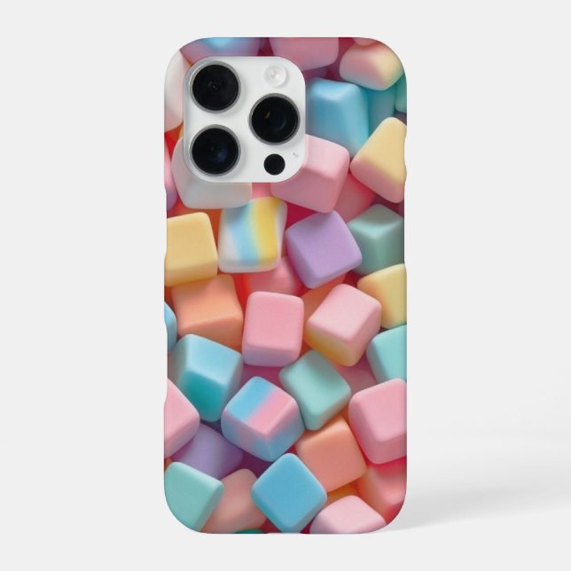 Coque iPhone Autocollant de téléphone en blocs abstraits pastel (Verso)