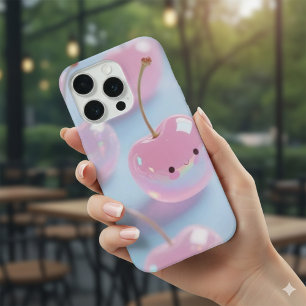 Coque iPhone 15 Pro Autocollant de téléphone esthétique rose cerise Ka